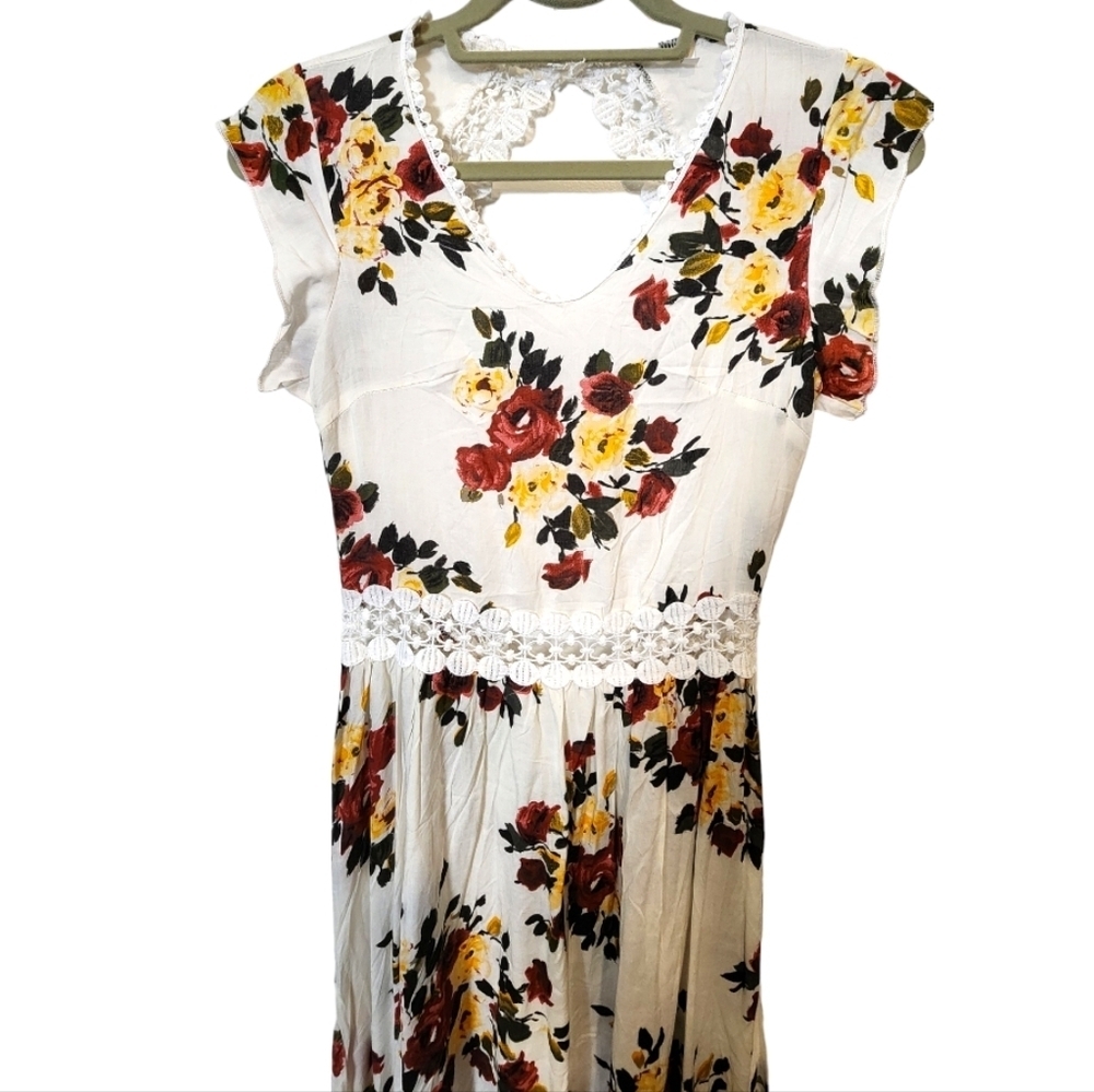 Women Floral Evening Party Summer Beach Casual Maxi Dress, Size Small - Picture 6 of 13